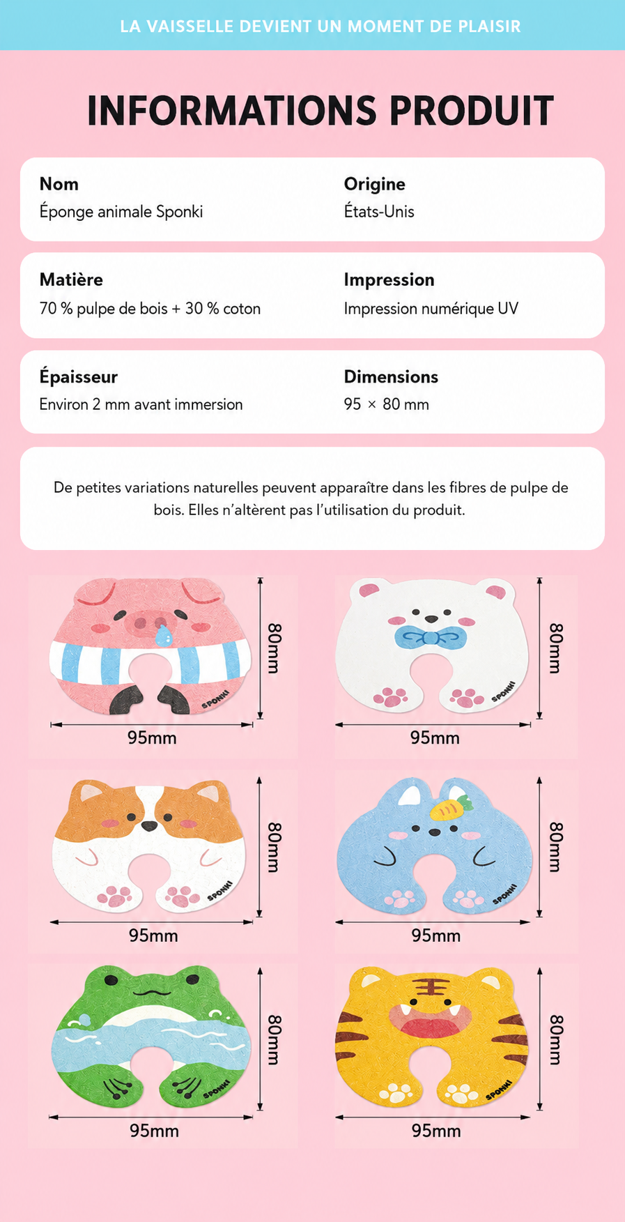 🧽 Éponge Sponki – L’éponge Animale en Pulpe de Bois