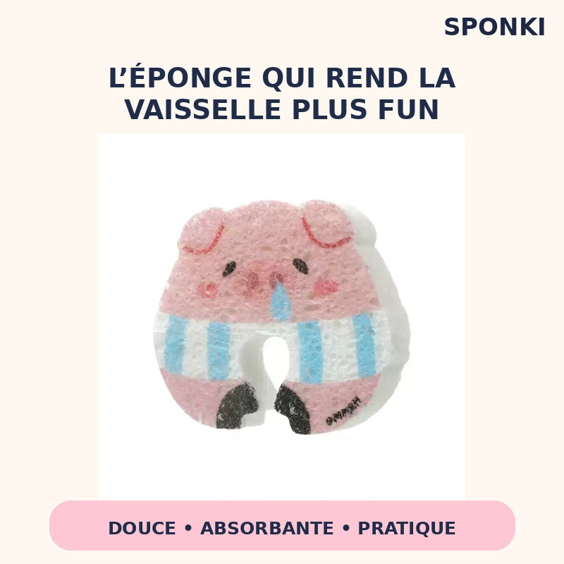 🧽 Éponge Sponki – L’éponge Animale en Pulpe de Bois