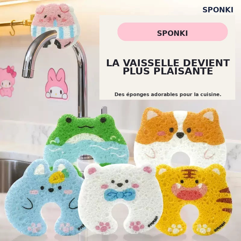 🧽 Éponge Sponki – L’éponge Animale en Pulpe de Bois